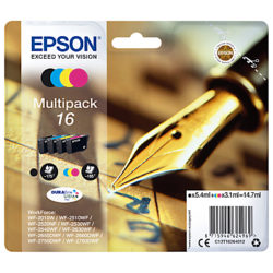 Epson Pen & Crossword T1626 Inkjet Printer Cartridge Multipack, Pack of 4